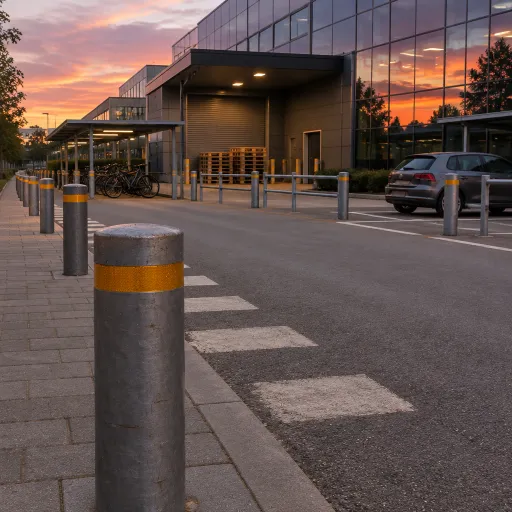 Anfahrschutz Poller im Büroalltag: wie Rammschutzpoller Stahl Arbeitswege, Lagerzonen und Parkflächen sicher machen